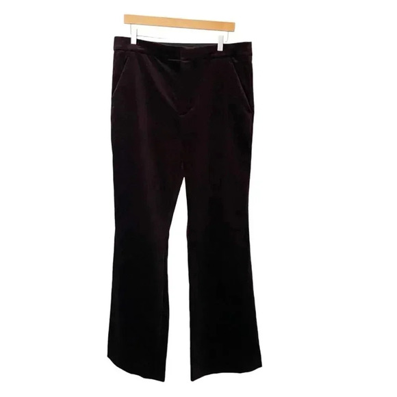 A.L.C. Sophie II Velvet Flare Pants Chocolate Plum size 14 - Picture 3 of 12